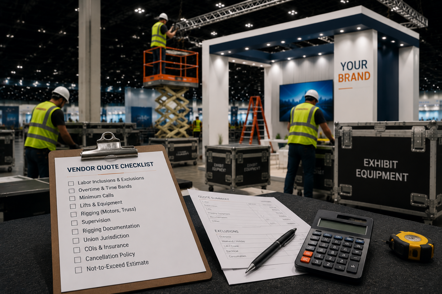 verifying quotes to control labor and rigging cost